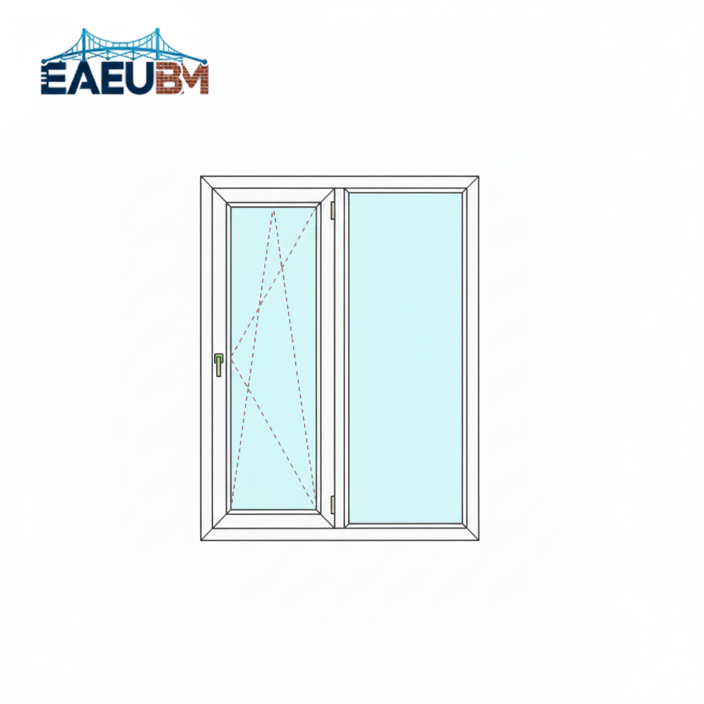 پروفیل UPVC- دو لنگه دو حالته (افقی و عمودی)